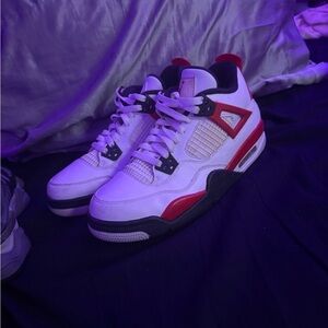 White and Red Jordan 4’s